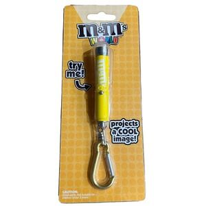 M&M's Laser Projector Keychain Yellow Advertising Logo Collectible Stocking Stuf